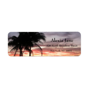 Palm Trees & Sunset Label
