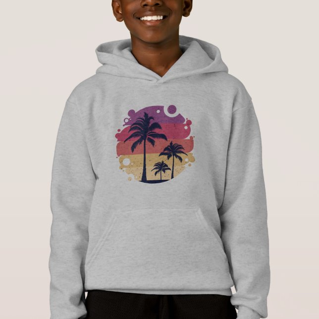 Palm Trees Sunset Logo Hoodie (Front)