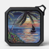 Palm Trees Sunset Ocean Painting Bluetooth Speaker (Front)