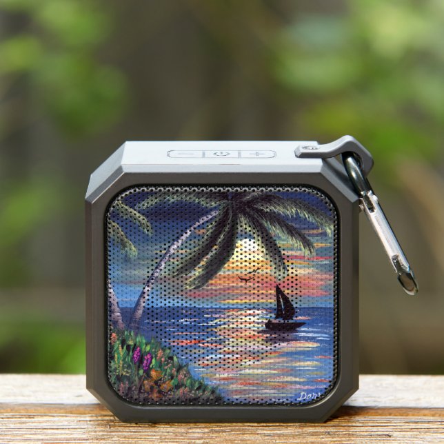 Palm Trees Sunset Ocean Painting Bluetooth Speaker (Insitu(Outdoor))