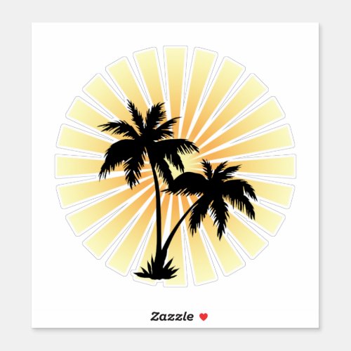 Palm trees sunshine decal