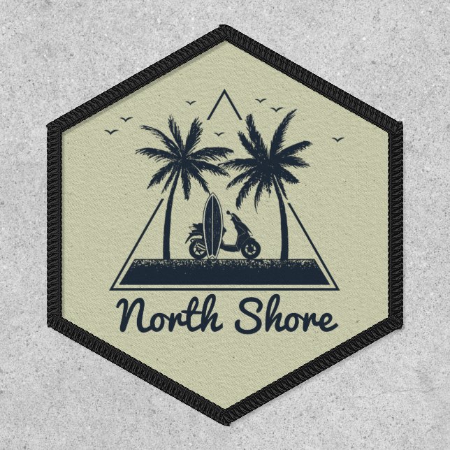 Palm Trees Surfboard Logo Patch (Front)