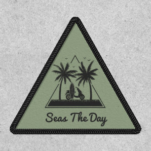 Palm Trees Surfboard Vintage Logo Patch
