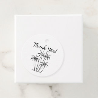 Palm Trees Thank You Favor Tag, Beach Bachelorette Favor Tags