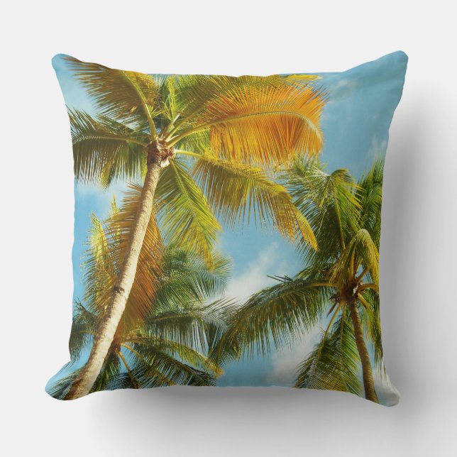 Palm Trees Throw Pillow (Front)