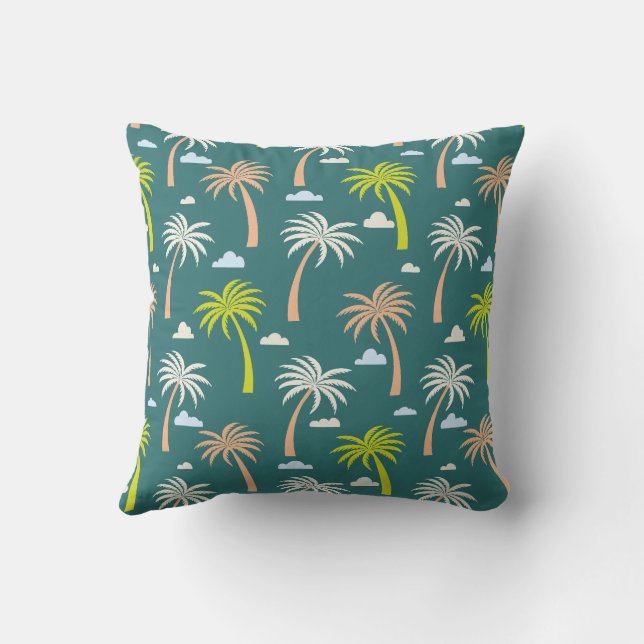 Palm Trees Throw Pillow (Back)