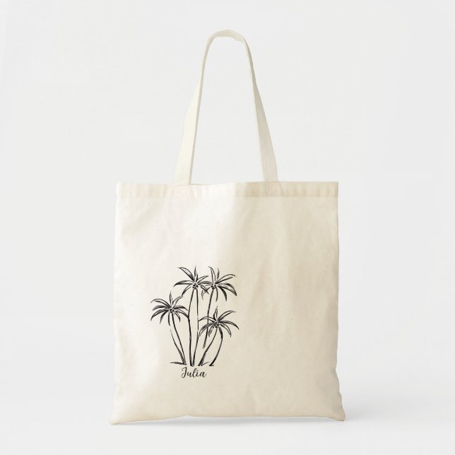 Palm Trees Tote Bag for Beach Bachelorette Party  (Front)