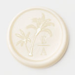 Palm Trees Tropical Beach Monogram Wedding Wax Seal Sticker<br><div class="desc">These modern tropical beach monogram wax seals will add elegance to your wedding invitation suite,  and feature two palm trees with the monogram initials of the bride and groom.</div>
