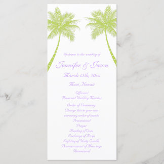 Palm Trees Tropical Beach Wedding Programs