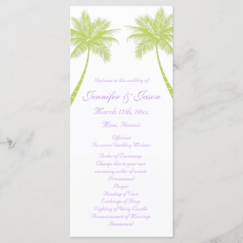 Palm Trees Tropical Beach Wedding Programs by CustomWeddingSets at Zazzle