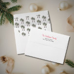 Palm Trees Tropical Christmas  Envelope<br><div class="desc">Tropical Christmas envelope,  with a palm trees illustration and script typography. With red and black customizable lettering,  you add your own information. A cheerful addition to your holiday cards and invitations.</div>