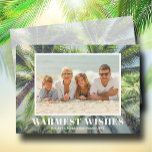 Palm Trees Tropical Christmas Photo Holiday Card<br><div class="desc">Share your favorite beach vacation or warm weather photo with this fun tropical palm trees Christmas holiday card with your greeting and names in chic white text. Select high definition for the best print quality. Order PRINTED and/or INSTANT DOWNLOAD.</div>