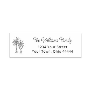 Palm Trees Tropical Christmas Return Address Self-inking Stamp