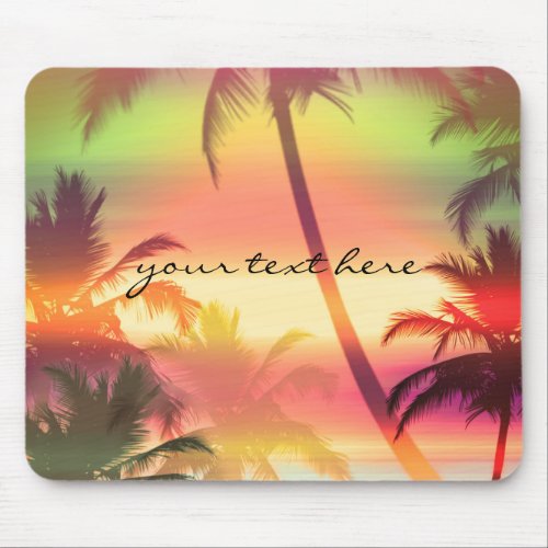 Palm Trees Tropical Heat Beach Summer Mouse Pad