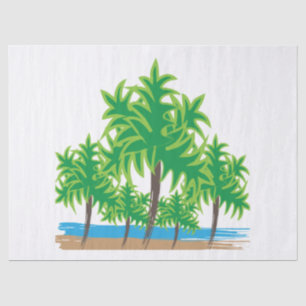 Palm Trees Tropical Island Beach Tissue Paper