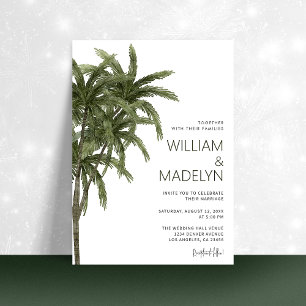 Palm Trees Tropical Island Wedding Invitation