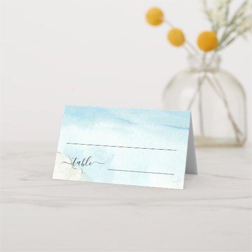 Palm Trees Tropical Sand Beach Exotic Wedding Place Card