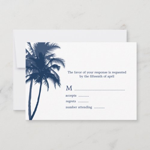 Palm Trees Tropical Wedding Response Cards Personalized Invite