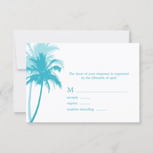 Palm Trees Tropical Wedding Response Cards Custom Invitation