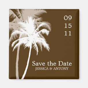 Palm Trees Tropical Wedding Save the Date or Favor Magnet