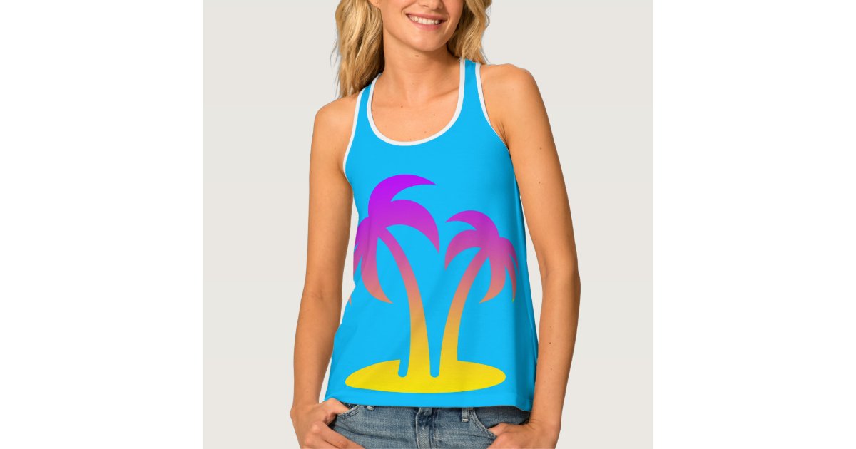 Palm Trees Turquoise Women's Racerback Tank Top Zazzle