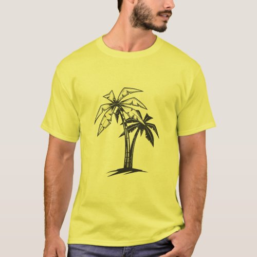Palm Trees Vintage Surf Design T_Shirt