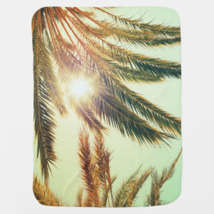 Palm Trees, Vintage Toned Sky. Baby Blanket