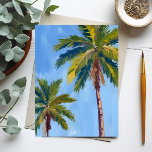 Palm Trees Watercolor Tropical Postcard