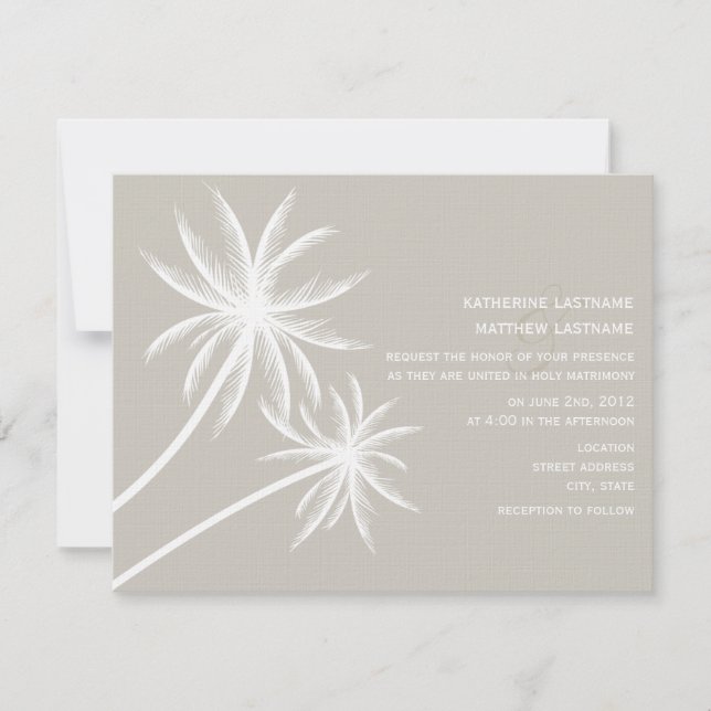 Palm Trees Wedding Invitation (Front)