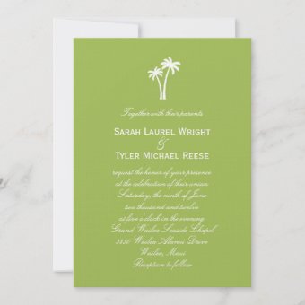 Palm Trees Wedding Invitation Lime Zazzle