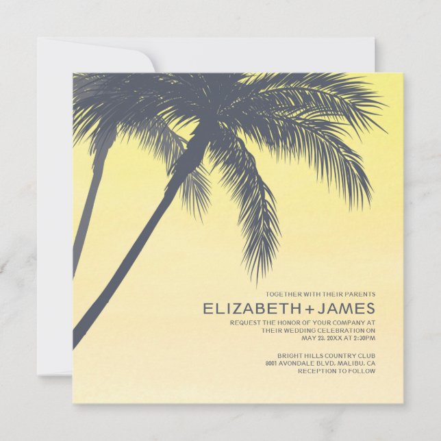 Palm Trees Wedding Invitations (Front)