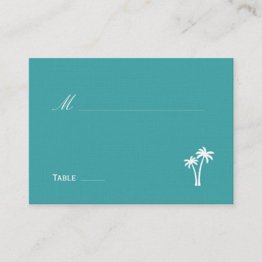 Customizable Palm Trees Wedding Place Card Business Card