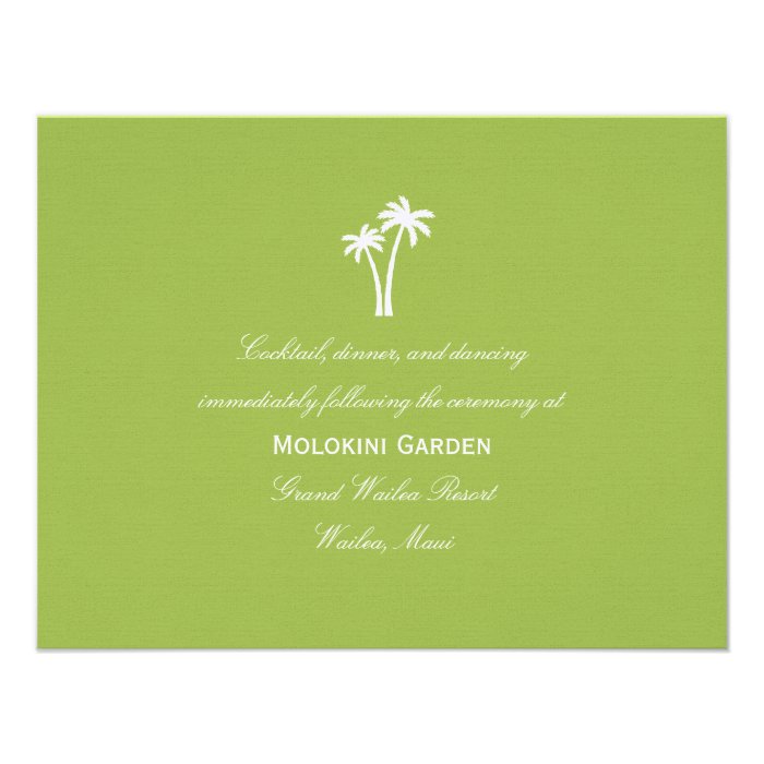 Palm Trees Wedding Invitation   Lime Border