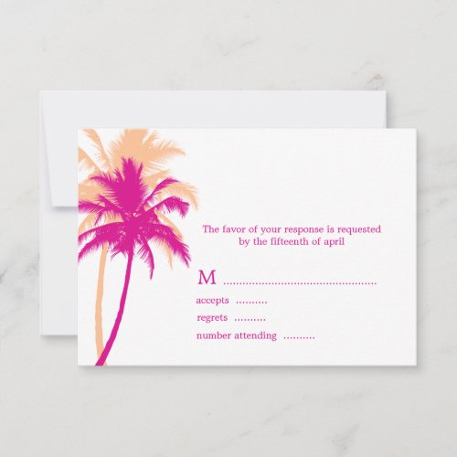 Palm Trees Wedding Response Cards