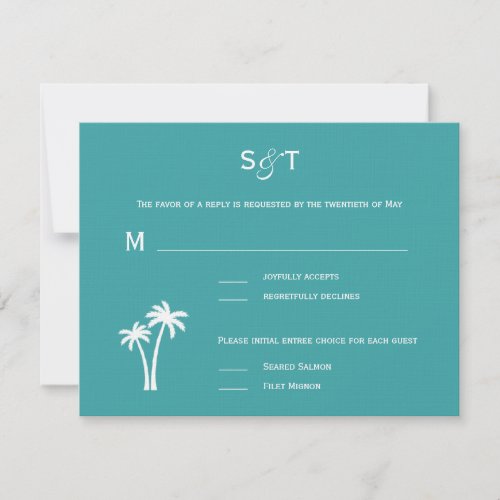 Palm Trees Wedding RSVP Card