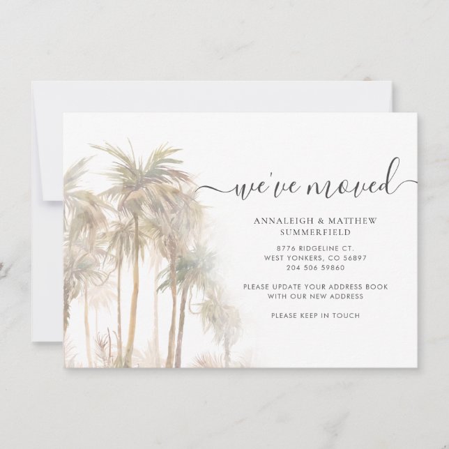 Palm Trees We've Moved Address Announcement  (Front)