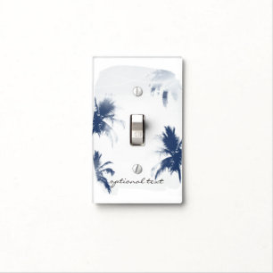 Palm Trees White Glamour Chic Modern Tropical Light Switch Cover
