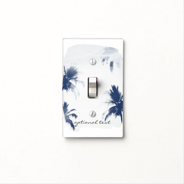Palm Trees White Glamour Chic Modern Tropical Light Switch Cover (In Situ)