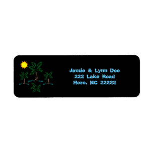 Palm Trees With Sun Address Labels