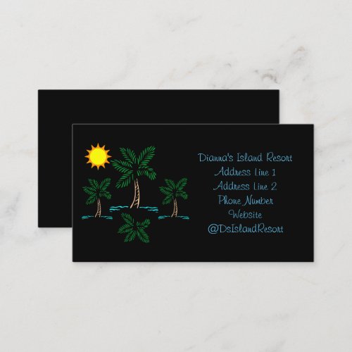 Palm Trees With Sun Business Cards