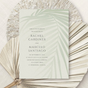 Palm Tropical Beach Destination Wedding Invitation
