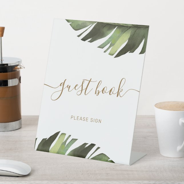 Palm Tropical Floral Shower Guest Book Sign (In SItu)