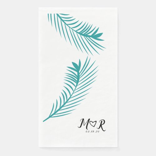 Palm Tropical Leaf Leaf Wedding Logo    Paper Guest Towels