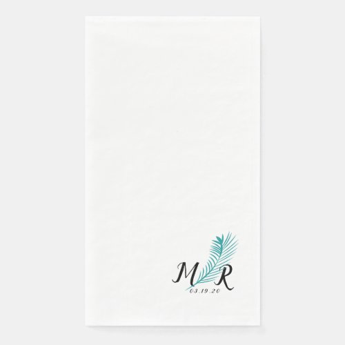 Palm Tropical Leaf Simple Wedding Logo   Paper Guest Towels