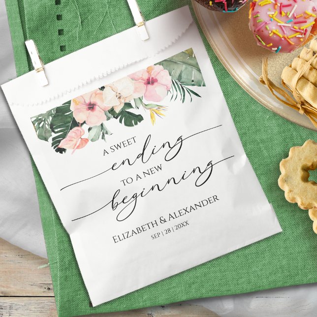 Palm Tropical | Sweet Ending New Begin Wedding Favor Bag (Creator Uploaded)