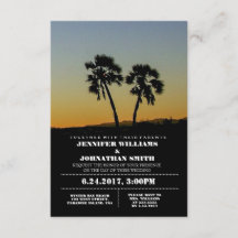Palm Typography Destination Wedding Invitations