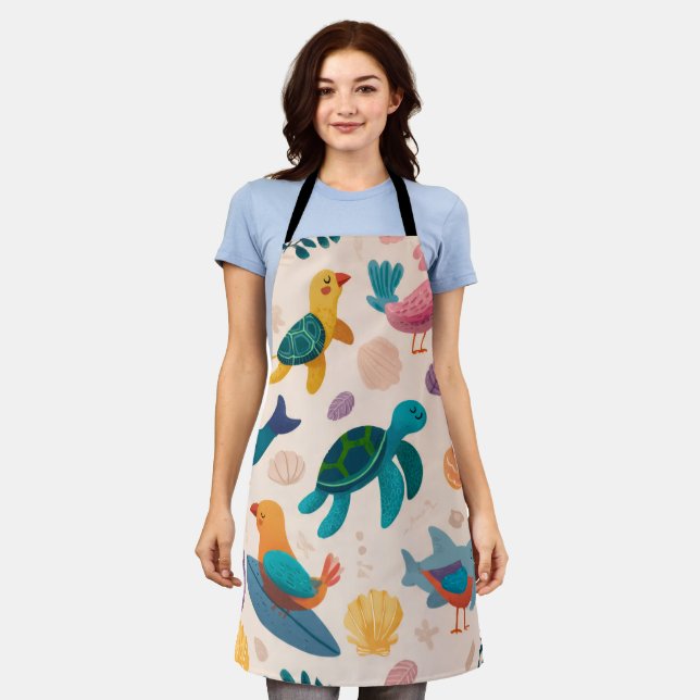 Palm Vibes All-Over Print Apron Gift (Worn)