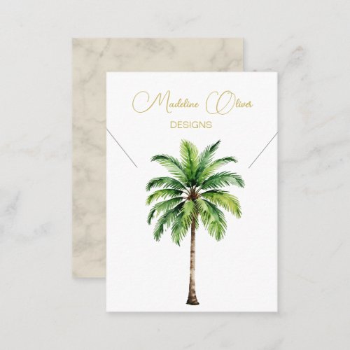Palm Watercolor Necklace Display Business Card