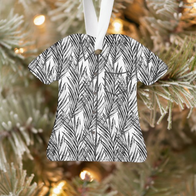 Palm Whisperer Hawaiian Tropical Aloha Shirt-Black Ornament (Tree)