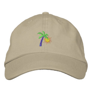 Palm with sun embroidered baseball cap